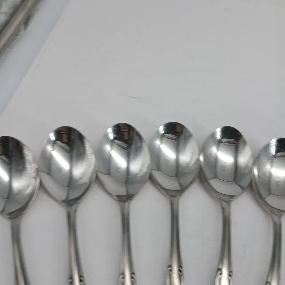 8X Tbsp Vtg Noritake 18-8 Stainless Japan Sylvia Flatware Table Spoons